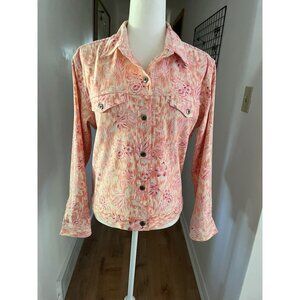 Vintage EUC Christopher & Banks Floral Print Button-Up Jacket